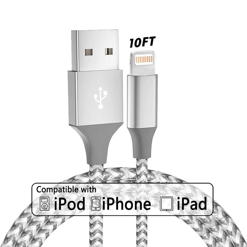 10FT [Apple MFi Certified] USB A for Lightning Cable Nylon Braided Chargeing Compatible with Apple iPhone 14 13 12 11 Pro Max XR XS X 8 7 6 Plus SE