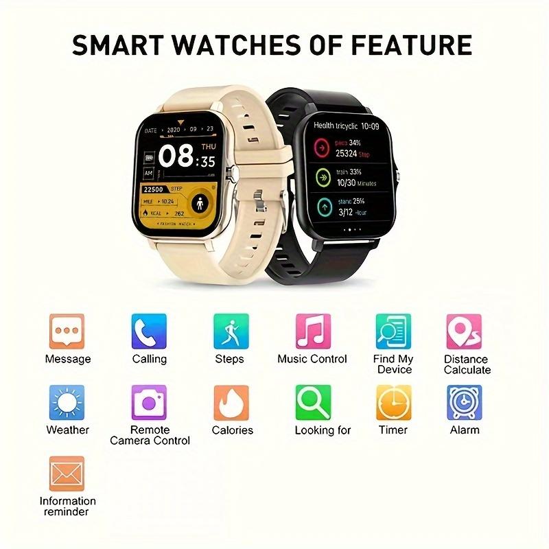 Smart Watch with Full Touch Screen, Wireless Call, Remind of Long-Time Sitting, Multiple Sport Mode, Looking for Mobile Phone, Controlled by Music Function, Fashion Sport Smart Watch Compatible with Android and iPhone System, Suitable for Both Men and Wom