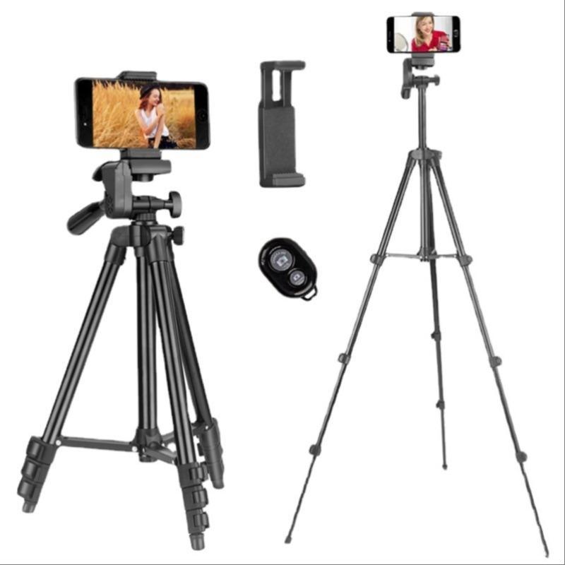 Portable Camera Tripod with Remote Control & Carry Bag, Multifunctional Phone Holder Tripod, Professional Aluminum Alloy Camera Tripod for DSLR SLR Camera