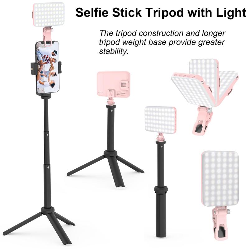 Selfie Light with Tripod & Phone Clip, Rechargeable LED Fill Light Set, Professional Camera Accessories for Selfies, Makeup, Vlog, Douk & More