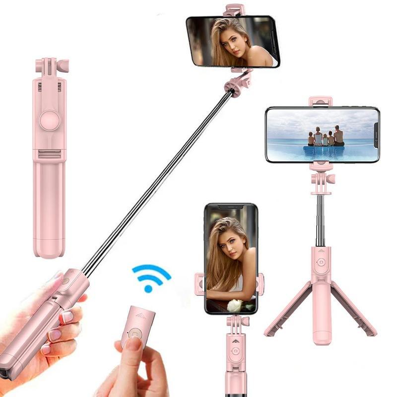 Portable Telescopic Selfie Stick Tripod withRemote Control,Bluetoothcompatible Selfie Tripod Stand, UniversalExtensible Wireless Selfie Tripod for iPhoneSummer Gift, Selfie Accessories Compatible withiPhone Samsung Smartphones Cellphone