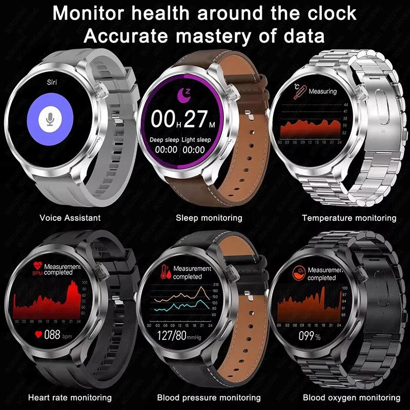 For HUAWEI Outdoor Sports Smart Watch Men AMOLED Screen NFC GPS Compass Heart rate Waterproof Bluetooth Call SmartWatch 2024 New