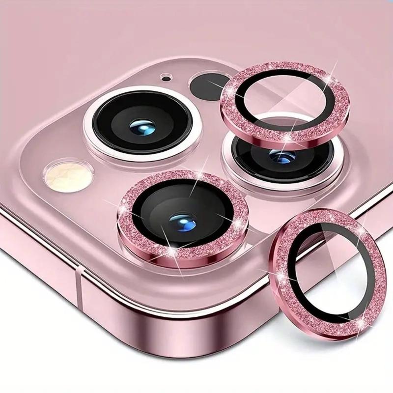 Flash Diamond Lens Protector, Glitter Camera Lens Protective Film, Full Coverage Lens Protector for iPhone 15, 14, 13, 12, 11 Series