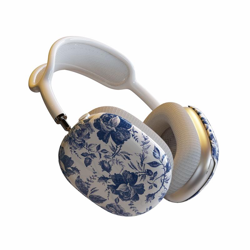 Rose to Fame | Blue & White Rose Floral AirPods Max Case