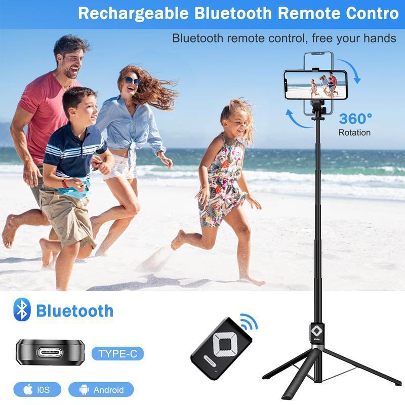 New 6 in 1 Selfie Stick With Fill Light, 67