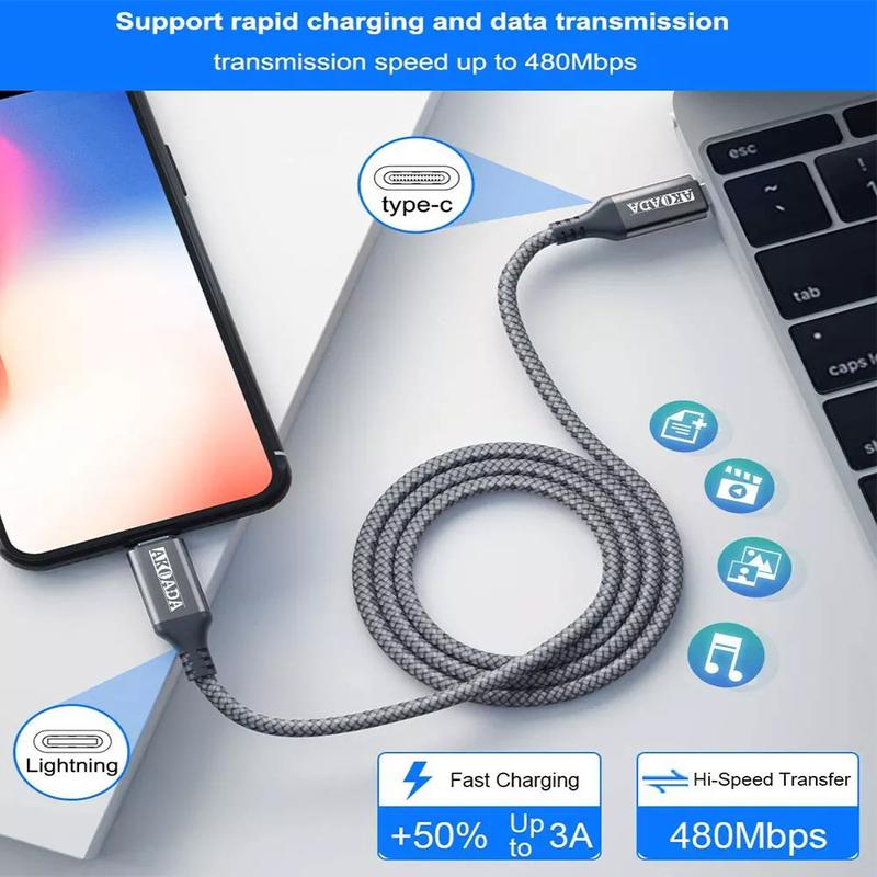 2PACK For iPhone 14 13 12 11 iphone Fast Charger Cable Type USB C PD Cord 10ft