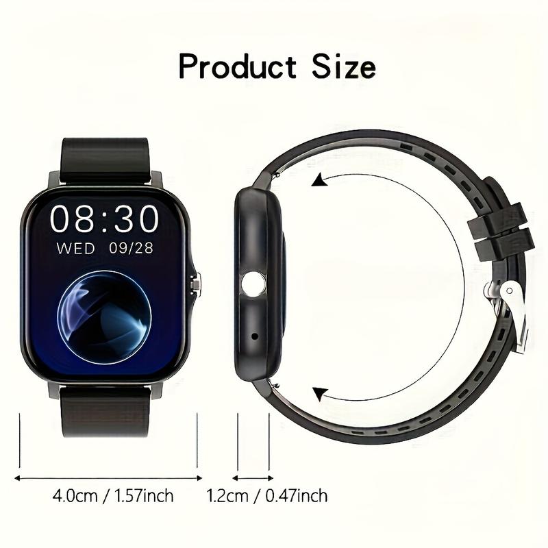 Smart Watch, Wireless Call Answer and Multiple Sport Mode, Remind of Long-Time Sitting Weather Forecast Message Notification, Frameless Slim Design, Suitable for Android and iPhone, Great Gift for Both Men and Women