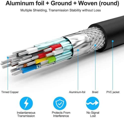 4K HDMI Cable 6FT, 10FT, 15FT, 20FT, 25FT, 30FT, 35FT, 50FT, 100FT Lengths for Selection, 4K 120hz,eARC,HDCP 2.2&2.3, Compatible for HDTV PS5 Xbox