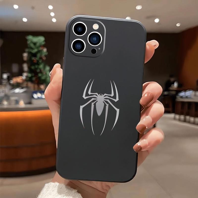 Spider Pattern Phone Case, 1 Count Decorative Phone Protector Cover, Phone Accessories Compatible with iPhone 15 14 13 12 11 Series