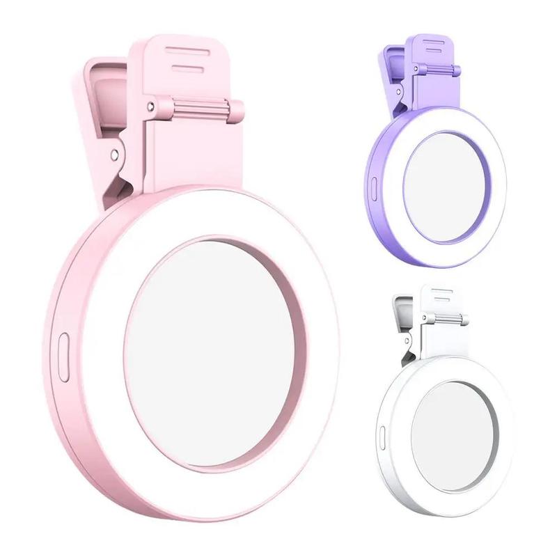 Portable Mini Foldable Selfie Mirror, Multipurpose Mini Rechargeable Selfie Mirror, HD Live Broadcast Fill Light, Foldable Selfie Mirror for Phone, Selfie Accessories