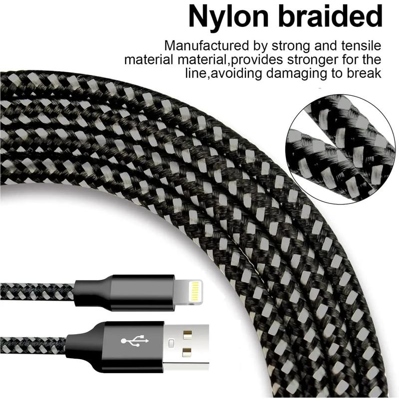 10FT [ Apple MFi Certified] Premium Nylon Braided USB A for Lightning Cable, 2 Counts High-Speed Data Sync Cable Charging Compatible for iPhone 14 13 12 11 Pro Max XR XS X 8 7 6 Plus SE