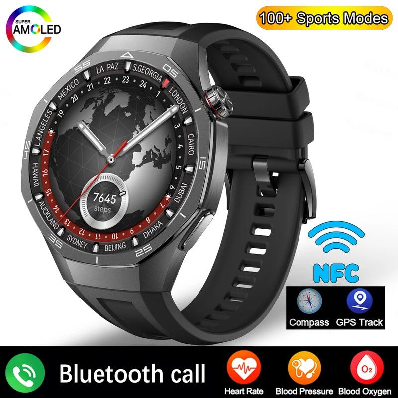 For Huawei GT5 Pro GPS Compass NFC Smart Watch Outdoor Sports Man AMOLED BT Call IP68 Watch 5 Upgraded Smartwatch Men 1GB Memory