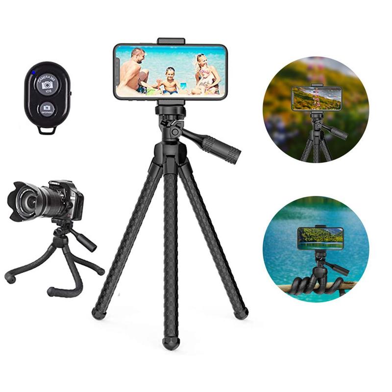 [Free! ship] Camera Stand Octopus Mini Tripod Portable Flexible Digital Desktop Phone Selfie Stick Mounting Tripod Holder with Hidden Phone Holder for iPhone, Selfie Accessories with Wireless Remote Cellphone Smartphone