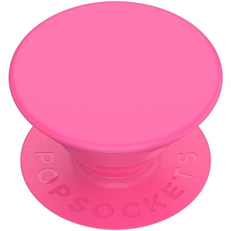 Phone Grip with Expanding Kickstand, Solid PopGrip - Neon Pink