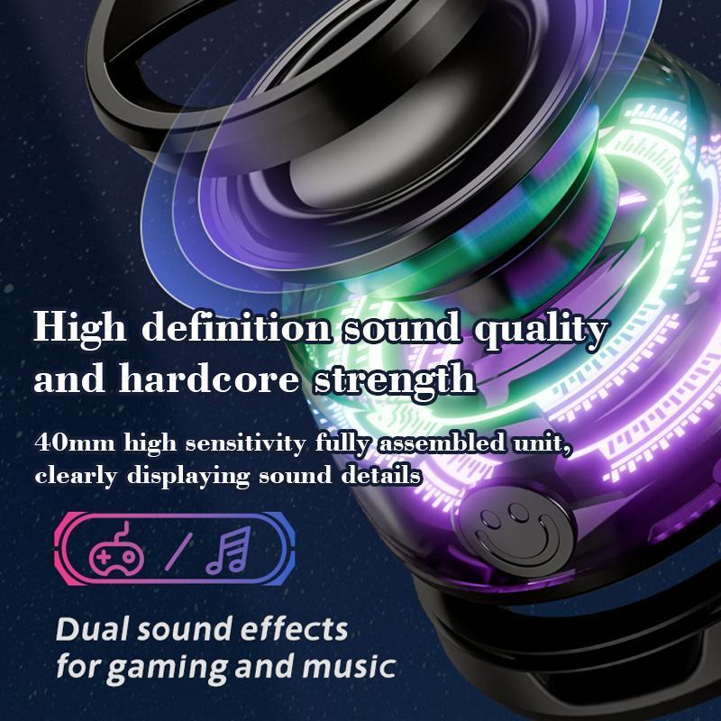 Portable Wireless Speaker, Rechargeable LED Atmosphere Light Speaker, Magnetic Mini Speaker, Wireless Surround Sound Speaker for Outdoor, Bathroom