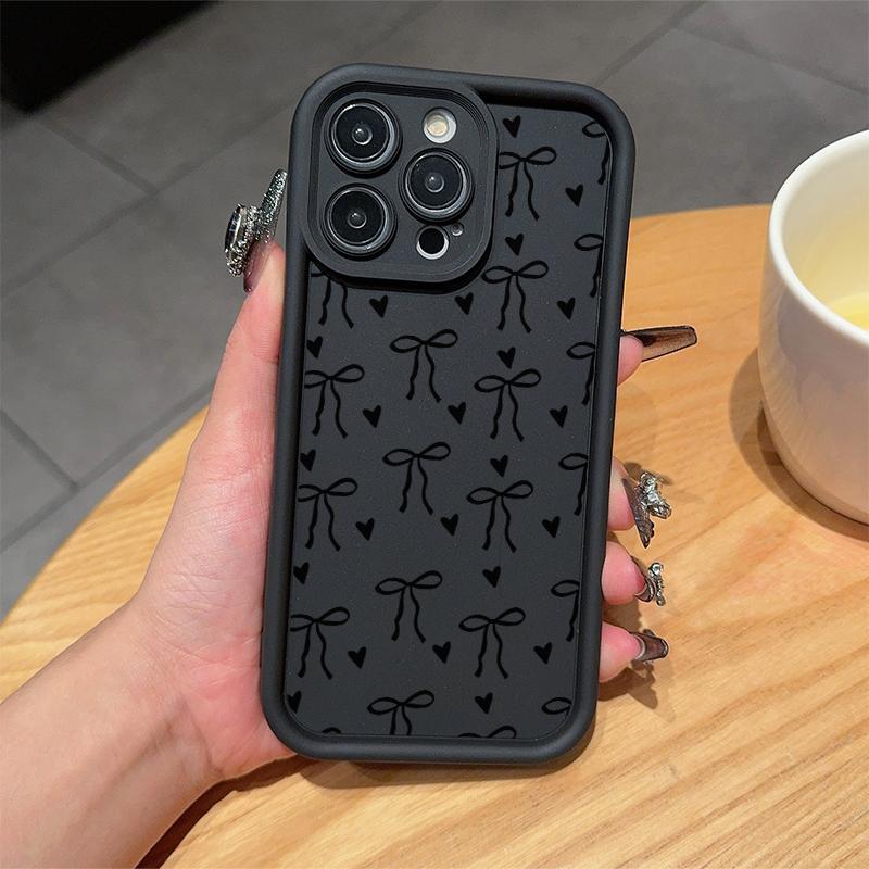 Bow Pattern Phone Case, Anti-drop Cellphone Protective Case, Decorative Phone Accessories Compatible with iPhone 15 14 13 12 Series