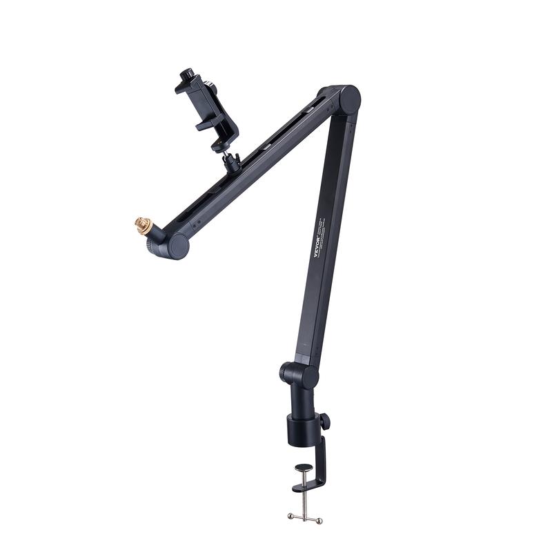 VEVOR Microphone Boom Arm with Desk Mount, 360° Rotatable, Adjustable Mic Stand with 3 8