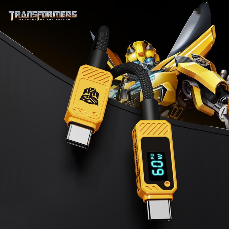 TRANSFORMERS TF-A18 60W Fast Charging Data Cable, Intelligent Chip Data Cable with Digital Display, Phone Accessories for Type C Device