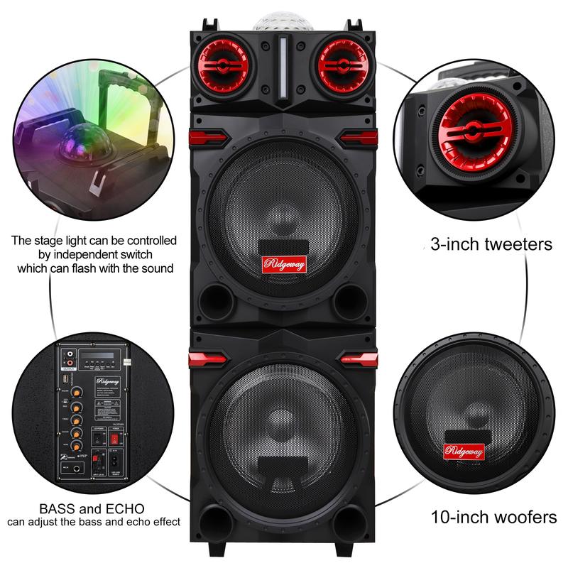 4000W Portable Bluetooth PA Speaker Karaoke Machine 2 x 10