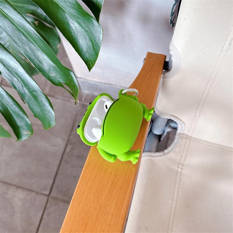 Cute Frog Design Earphone Case, Silicone Earphone Protective Cover, Earphone Accessories Compatible with AirPods 2 3 Pro