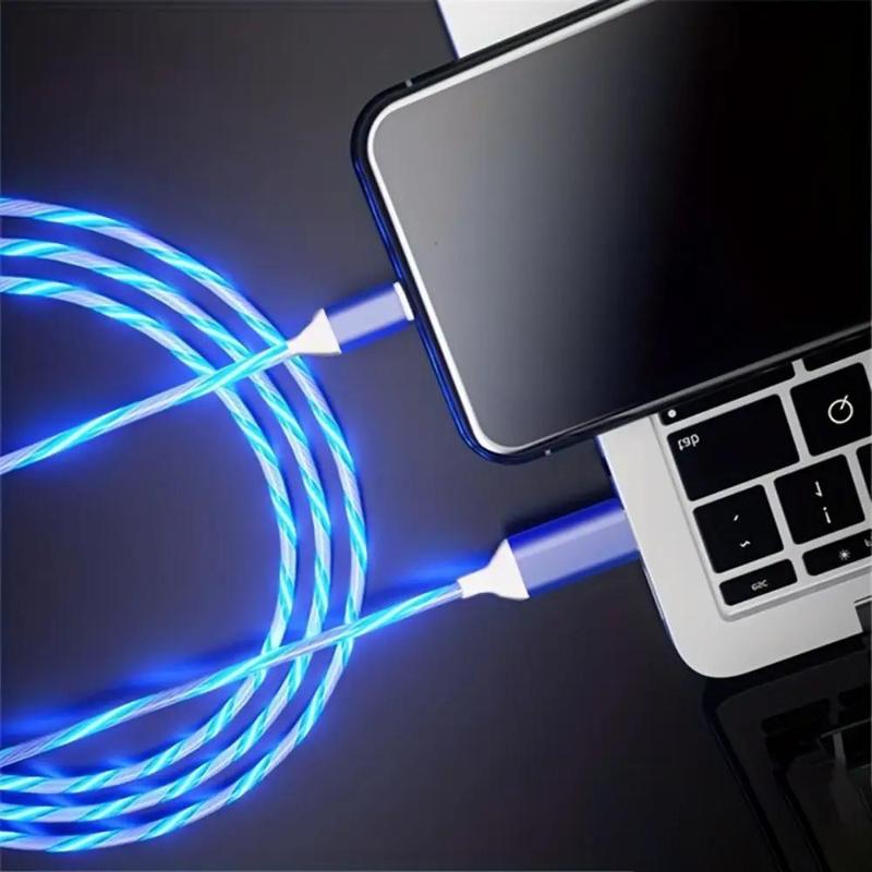 Luminous Mobile Phone Data Cable, 1 Count Phone Charging Cable, LED Party Light Micro USB Type C Charger Cable For Samsung iPhone