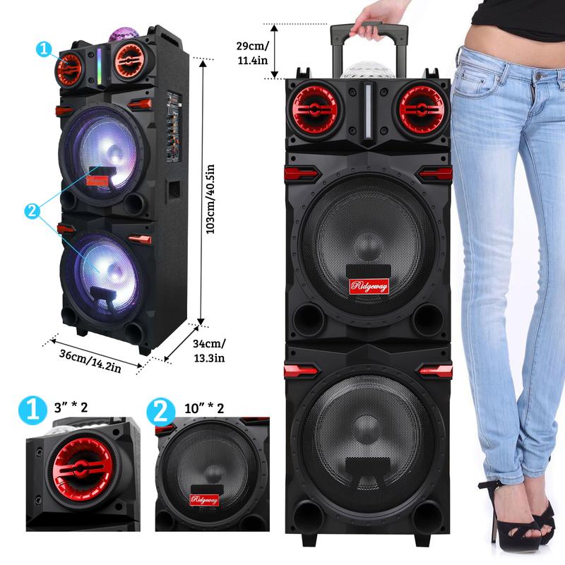 4000W Portable Bluetooth PA Speaker Karaoke Machine 2 x 10