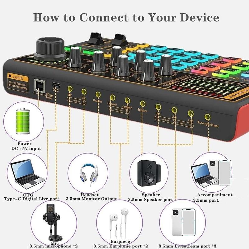 Podcast Equipment Bundle, Podcast Microphone & USB Rechargeable K300 Sound Card, Audio Interface for Recording, Singing, Streaming Media and Games