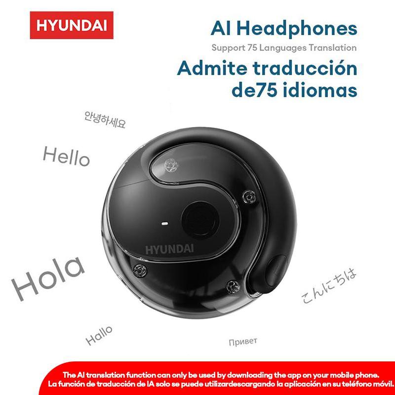 Hyundai HY-T26 Pro OWS Wireless Bluetooth Headphones  Support 75 Languages Face-to-Face& Simultaneous ,Video Voice Real Time Translation Headphone And Playing Music And Phone Call Bluetooth Earbuds