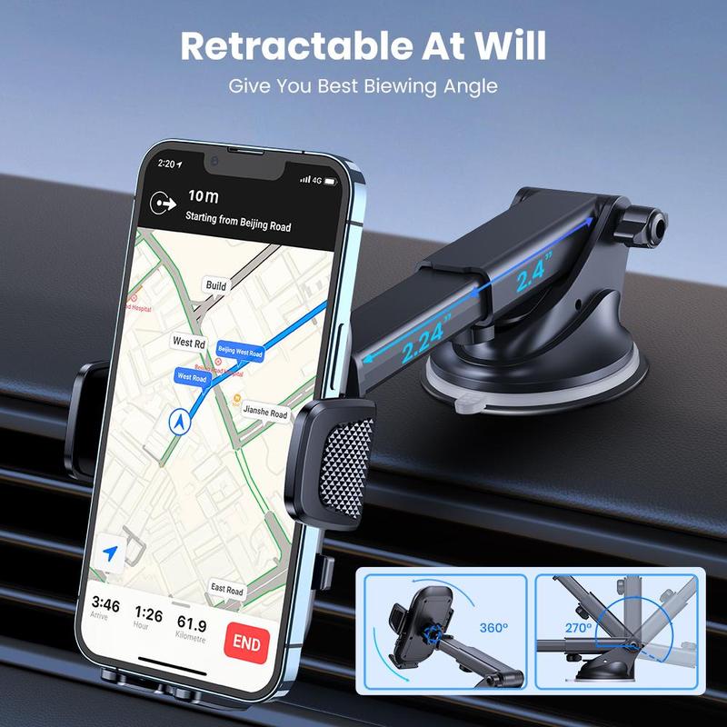 TOPK Car Phone Holder Mount, Car Phone Holder with Adjustable Arm, Durable Comprehensive Adjustment Car Phone Holder for Dashboard