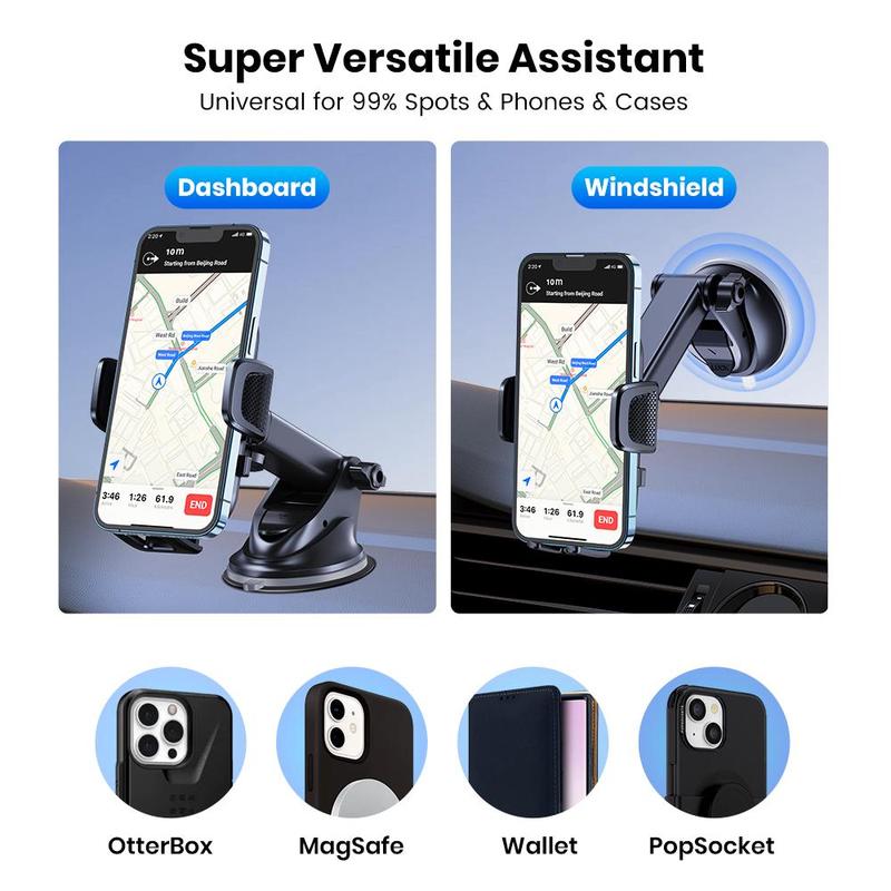 TOPK Car Phone Holder Mount, Car Phone Holder with Adjustable Arm, Durable Comprehensive Adjustment Car Phone Holder for Dashboard