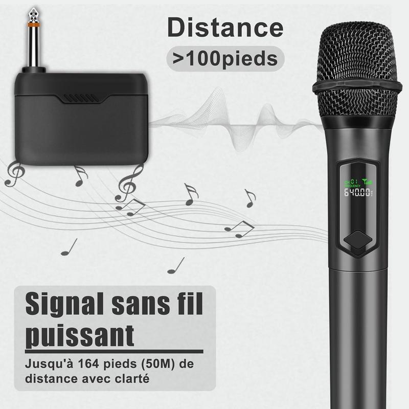 Microphone,Professional Handheld  Dynamic Microphone System with Rechargeable Receiver 160 ft,Karaoke Microphone Kit for Singing,Wedding,DJ,Party,Speech,Church,M50