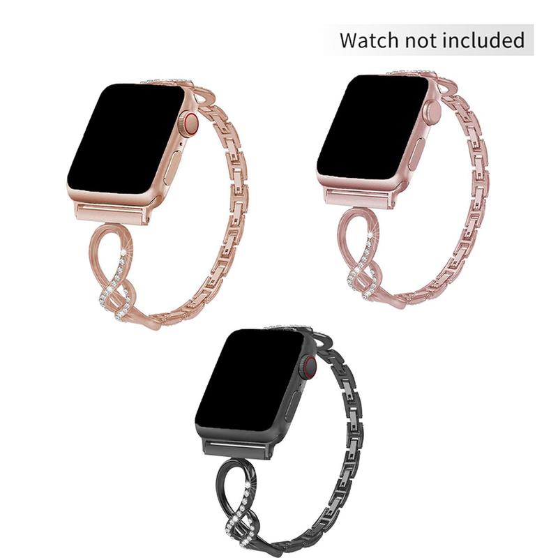 Rhinestone Decor Watch Band, 1 Count Fashionable Watch Band for Women, Watch Strap for iWatch Series 9 8 7 6 5 4 3 2, Smart Watch Accessories