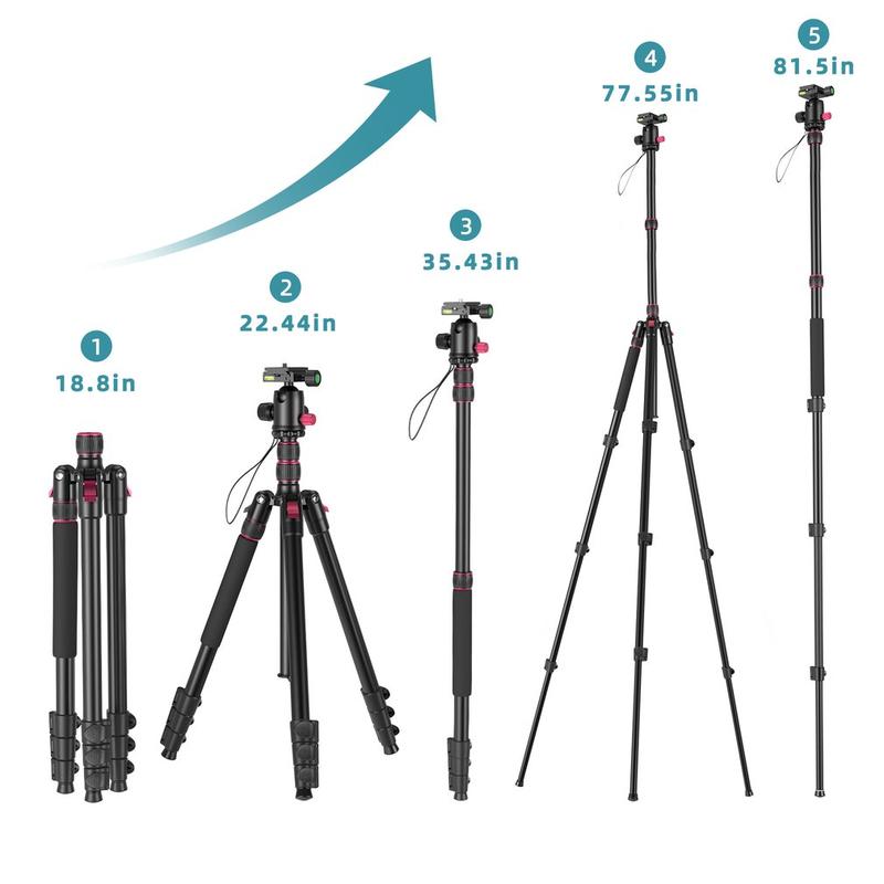 ROXTAK Video Camera Tripod Dslr Cameras Stand Tall Tripods Aluminum With Carry Bag Stable Support Professional Tripod Smartphone