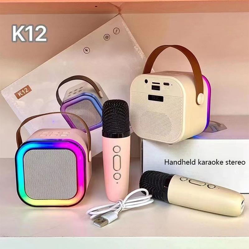 Portable Wireless Speaker with Microphone, Rechargeable Karaoke Machine, Home Karaoke Machine, Portable Handheld Karaoke Mics Speaker Machine for Home Party