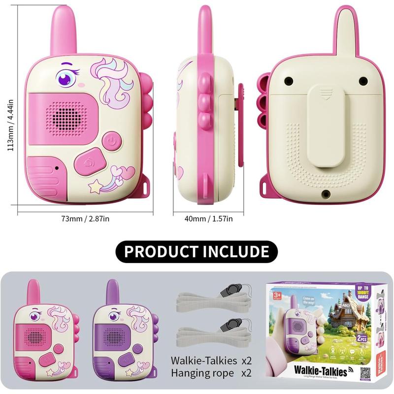 Walkie Talkies Toys for Girls:Unicorn Toys 2 Pack Birthday Gifts for  4 5-7 8 Year Old Girls Toy for 4 5 6 7 8-10 Year Old Camping Outdoor Games,Christmas Stocking Stuffers for Girls Kids