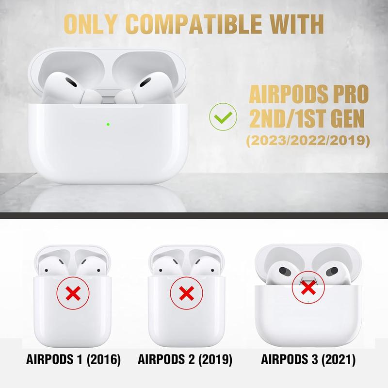 Compatible Airpods Pro 2nd 1st Case Clear with Cleaner Kit, Soft TPU Airpods Pro 2 Gen Case Protective Cover for iPods Pro 2 Case for Pro Gen 2nd 1st, Apple AirPods 4 Gen