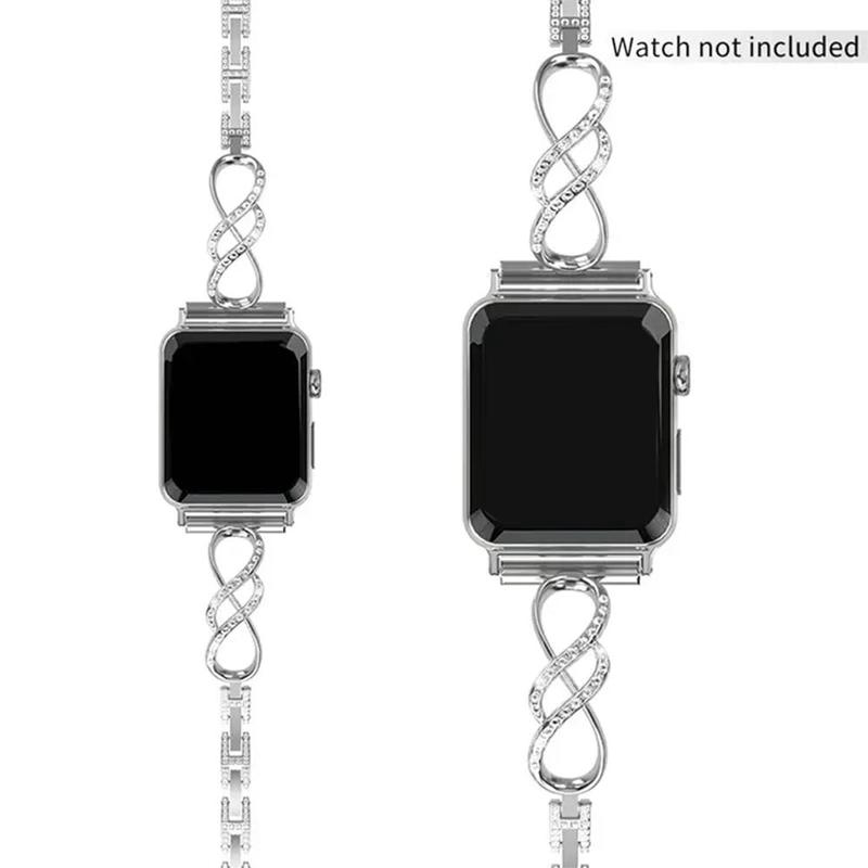 Rhinestone Decor Watch Band, 1 Count Fashionable Watch Band for Women, Watch Strap for iWatch Series 9 8 7 6 5 4 3 2, Smart Watch Accessories