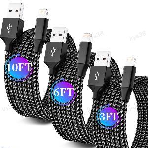 3 Pack Fast Charger Cable Heavy Duty For iPhone 13 12 11 X XR 8 7 Charging Cord