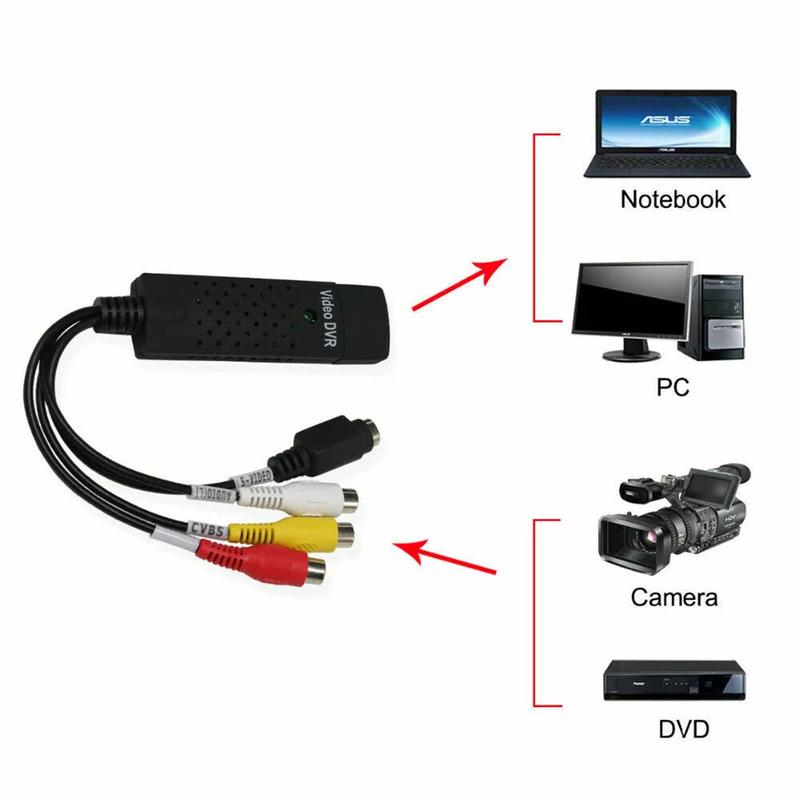 USB 2.0 Audio Video VHS to DVD VCR PC HDD Converter Adapter Digital Capture Card Support Windows 2000，XP   Vista win7  win8  win10