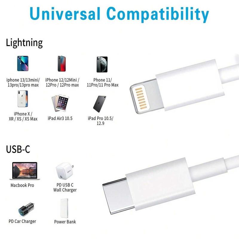 20W 6.6FT [Apple MFi Certified] Type-C for Lightning Fast Charging Cable for iPhone 14 13 12 Pro Max 11 Pro iPad Mini & More, Car Charger, Phone Accessories