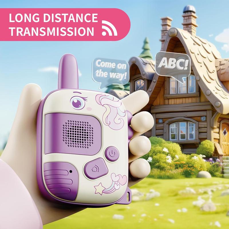 Walkie Talkies Toys for Girls:Unicorn Toys 2 Pack Birthday Gifts for  4 5-7 8 Year Old Girls Toy for 4 5 6 7 8-10 Year Old Camping Outdoor Games,Christmas Stocking Stuffers for Girls Kids