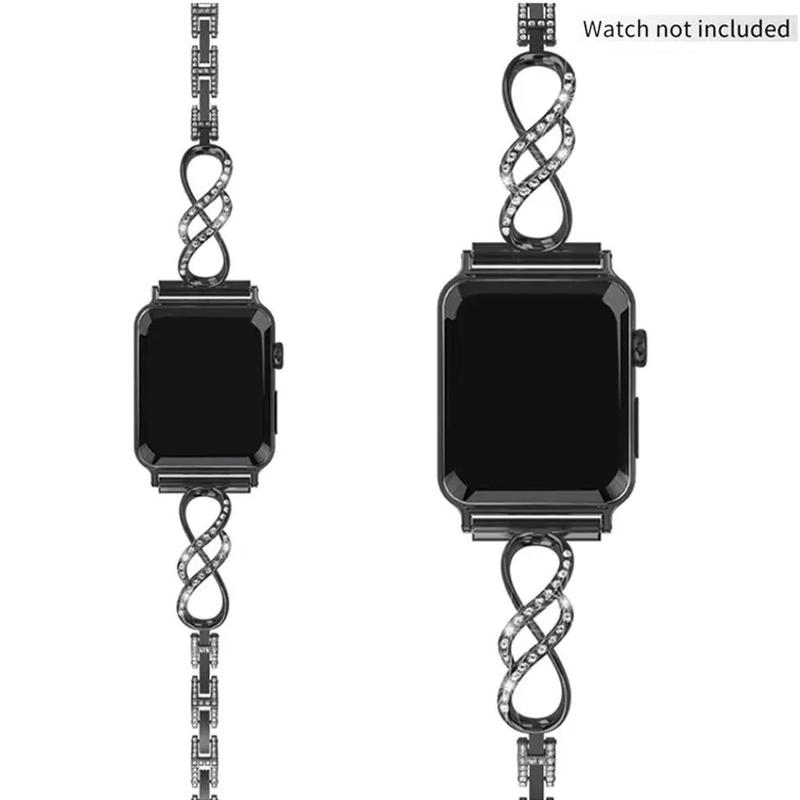 Rhinestone Decor Watch Band, 1 Count Fashionable Watch Band for Women, Watch Strap for iWatch Series 9 8 7 6 5 4 3 2, Smart Watch Accessories