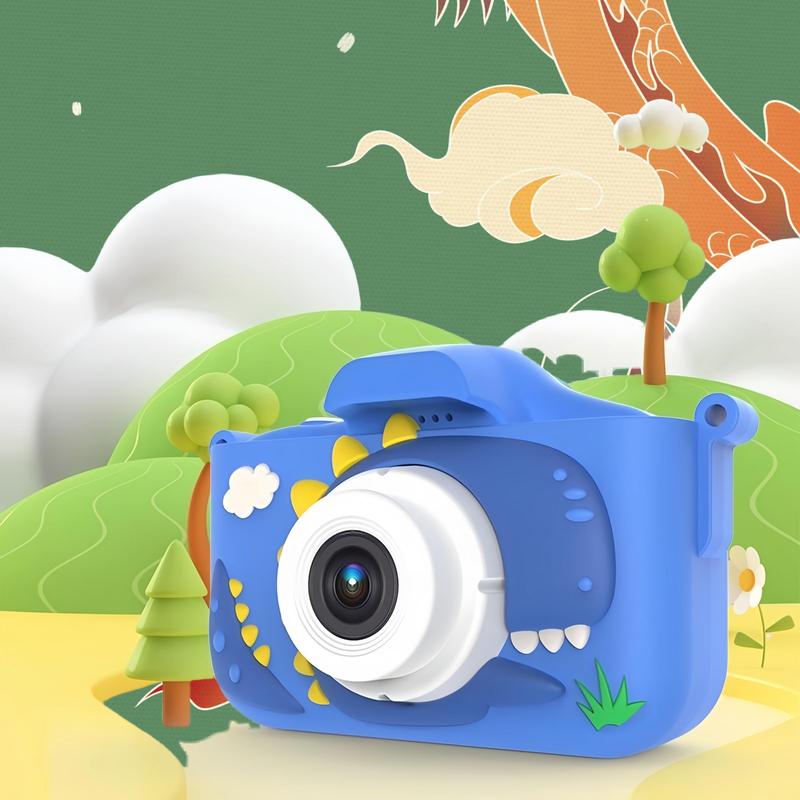 Dinosaur Design Camera, 8X Zoom Camera Toy with Screen Background Change, HD Camera Toy for Boys & Girls, Birthday Gift