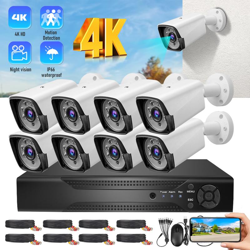 8CH H.265+ 5MP Lite DVR 1080P Outdoor CCTV Home Security Camera System Kit