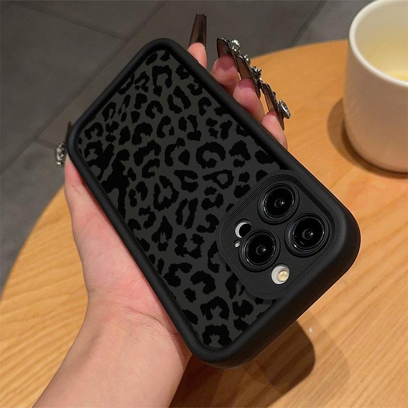 Fashion Leopard-print Pattern Phone Case, Anti-drop Cellphone Protective Case, All-inclusive Shockproof Mobile Phone Cover for iPhone 13 14 15 Pro Max