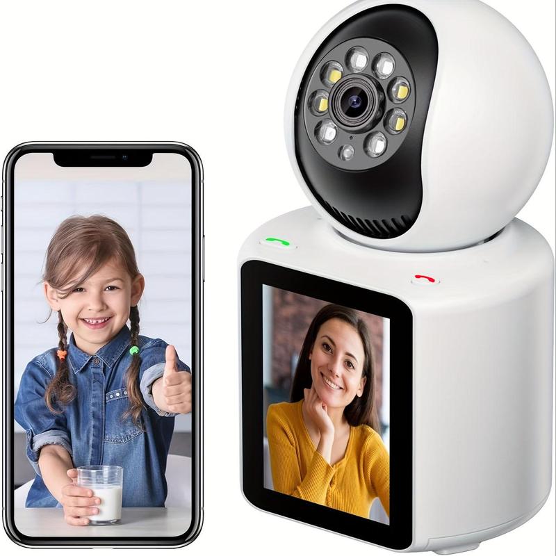 2K Video Call Security Camera Indoor, Nanny Camera Monitor Pet Camera,Two-Way Video,One-Touch Call,360-Degree View WiFi Camera for Home Security, Motion Tracking, IR Night Vision