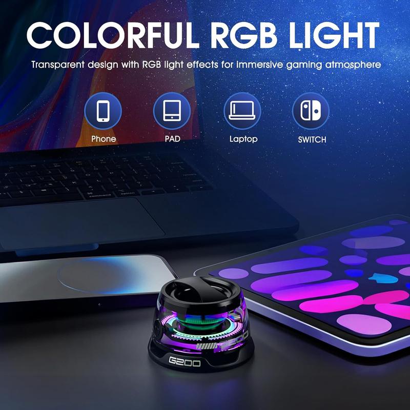 G200 Magnetic Bluetooth Speaker,5W Mini Speakers Wireless with Bluetooth 5.3,RGB Light,Game Mode,7H Playtime,Portable Phone Stand for iPhone,Travel,Golf Cart,Christmas Gift- Black Purple