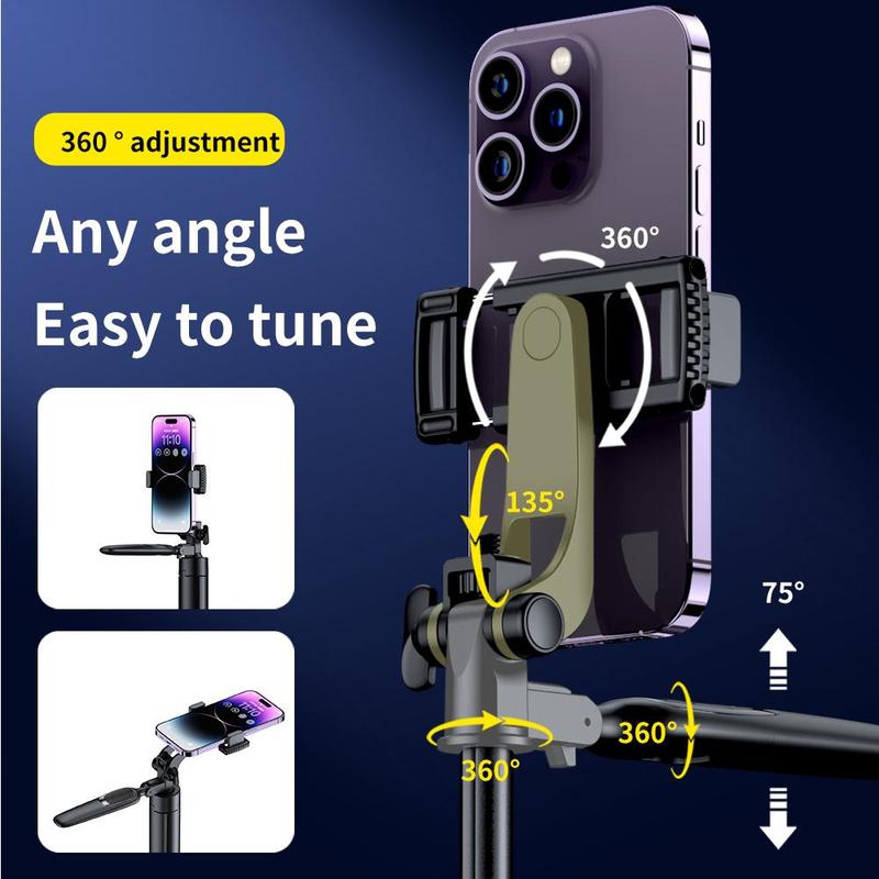 Selfie Stick Tripod With Remote Control for Music Festival, Extendable Tripod Stand, Smartphone Accessories for Summer, Gimbal Stabilize, Selfie Phone Holder, Phone Accessories