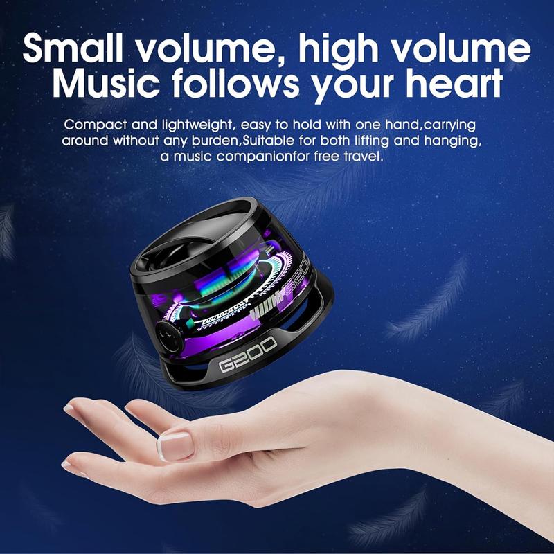 G200 Magnetic Bluetooth Speaker,5W Mini Speakers Wireless with Bluetooth 5.3,RGB Light,Game Mode,7H Playtime,Portable Phone Stand for iPhone,Travel,Golf Cart,Christmas Gift- Black Purple