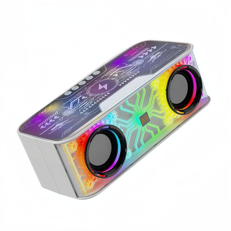 Creative Wireless Charging BT Speaker, Transparent Colorful Light Desktop Speaker With Wireless Charging Function for Home Office